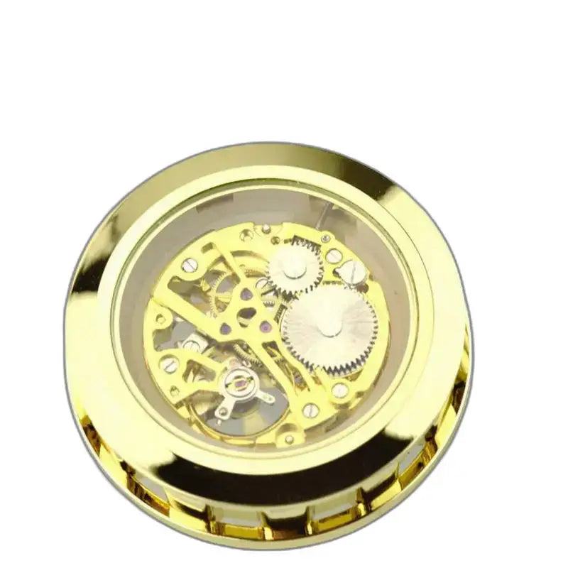 Gouden uurwerk van het luxe skeletzakhorloge voor heren, elegante dames