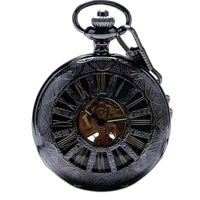 Futuristisch Vintage Steampunk zakhorloge met antiek zwart zakhorloge
