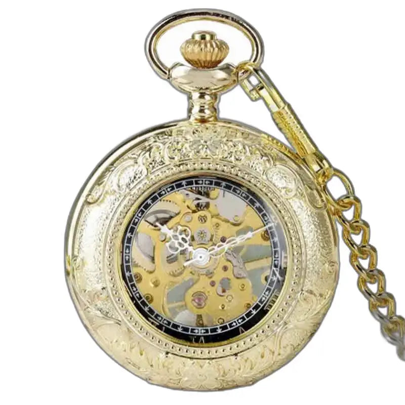 Kyanite Gold Luxury Pocket Watch, elegant sierlijk gouden zakhorloge
