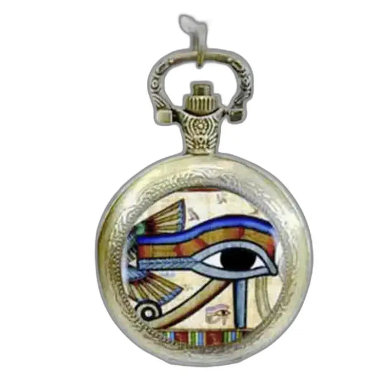 Elegant oud-Egyptisch hangerhorloge met oog van Horus in verfijnd ontwerp