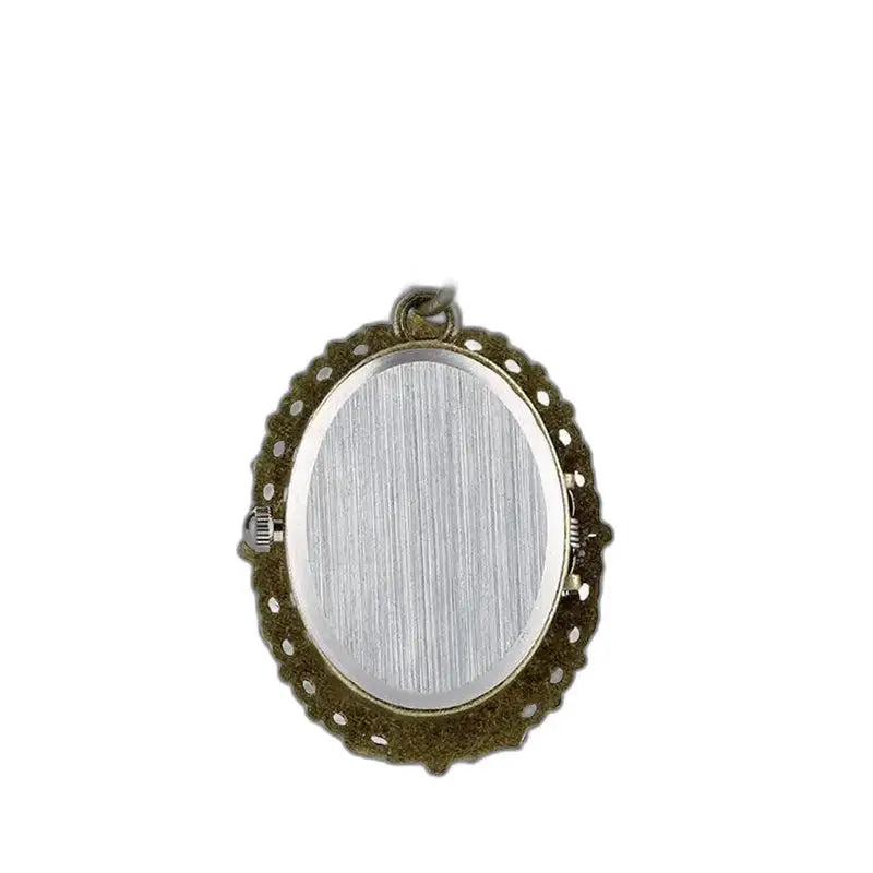Ariel bronzen hangerhorloge met elegant ovaal getextureerd frame