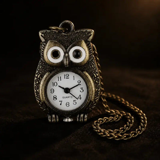 Vintage uil quartz zakhorloge voor dames - Univers Gousset