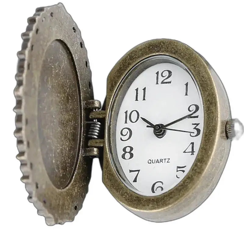 Vintage bronzen Elsa hangerhorloge met open antiek zakhorloge
