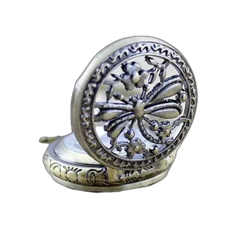 Sierlijk metalen medaillon in de vorm van een libelle voor een elegant kettinghorloge