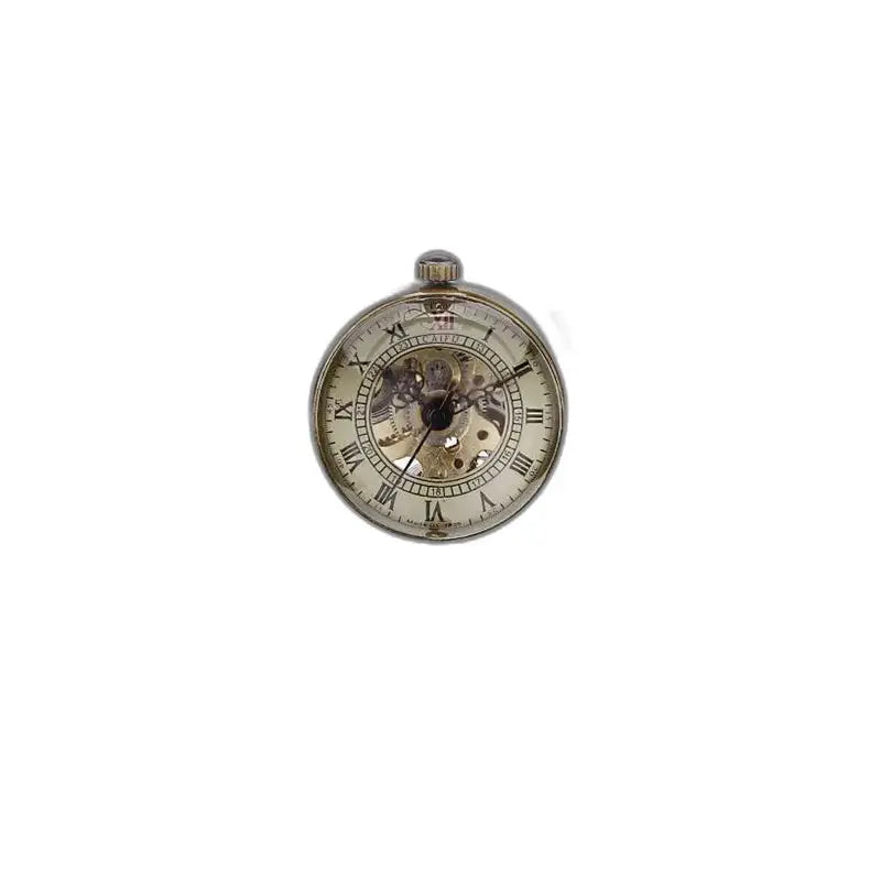 Vintage mechanisch dameshorloge met hanger, een elegante zilverkleurige en lichtbruine wijzerplaat