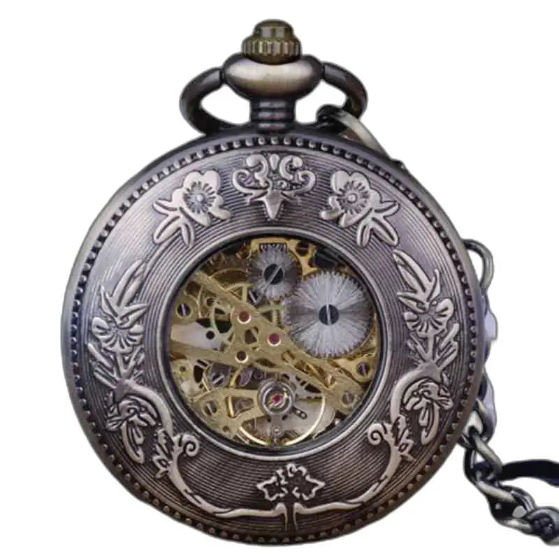Merbeau houten zakhorloge, sierlijke en elegante antieke klok