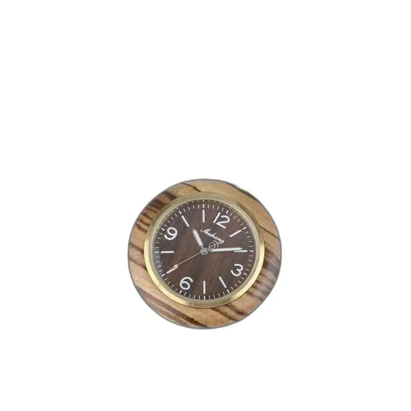 Zebrano Luxe Houten Zakhorloge met een elegante ronde houten wekker
