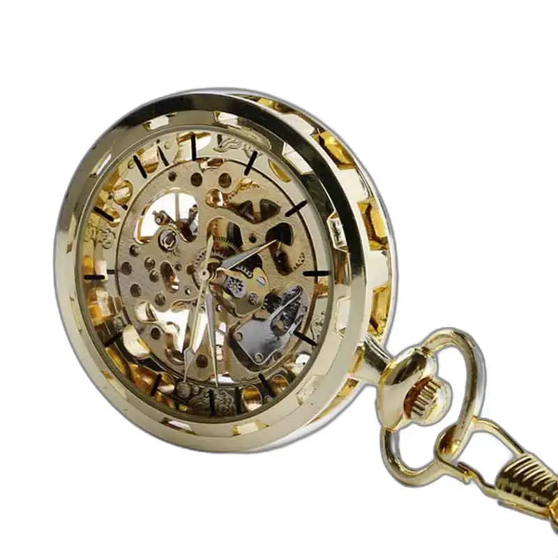 Luxe Gouden Hart Zakhorloge met gouden automatisch mechanisme
