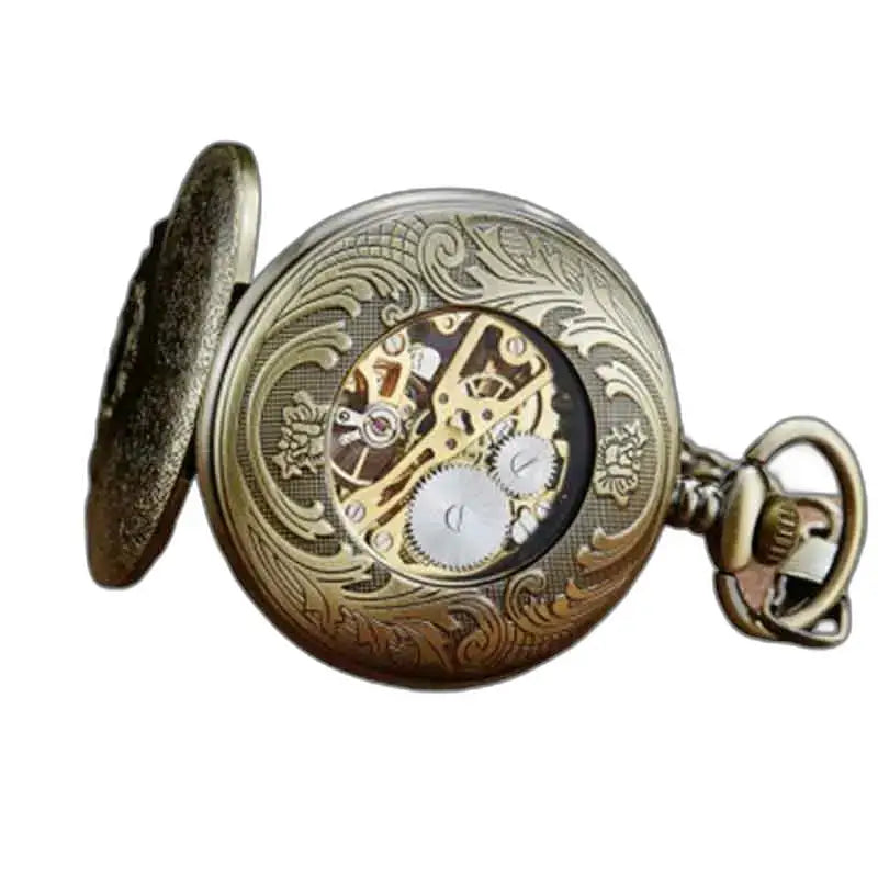 Nymphe Luxe dameszakhorloge, sierlijk bronzen horloge met zichtbaar mechanisme