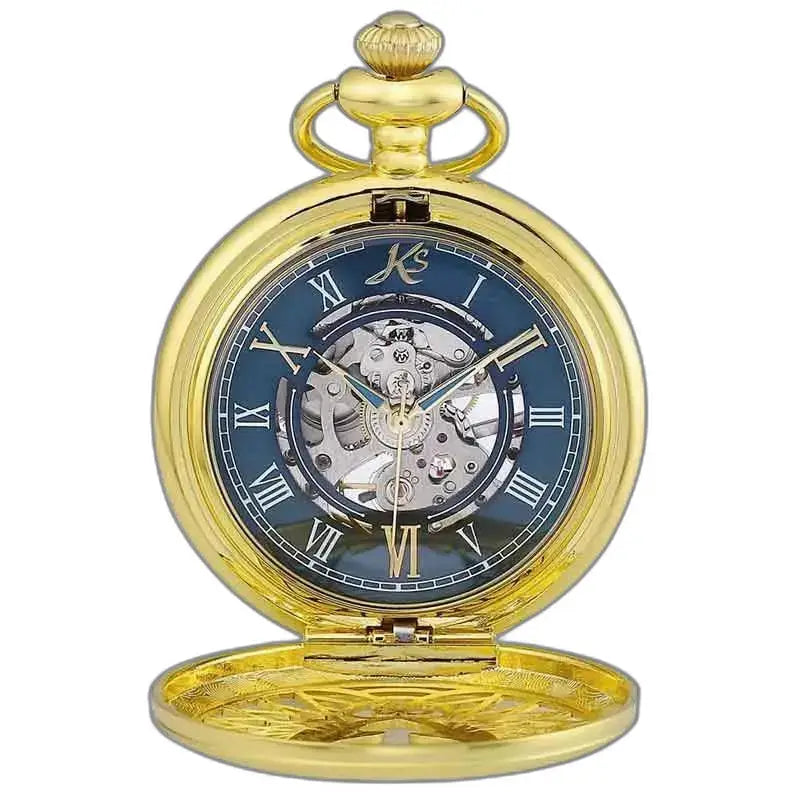 Luxe zakhorloge met gouden adelaars en elegante gouden amethist