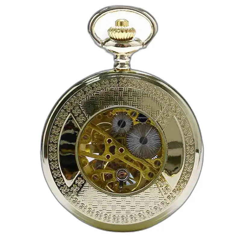 Luxe gouden granaatzakhorloge met een verfijnd gouden ontwerp