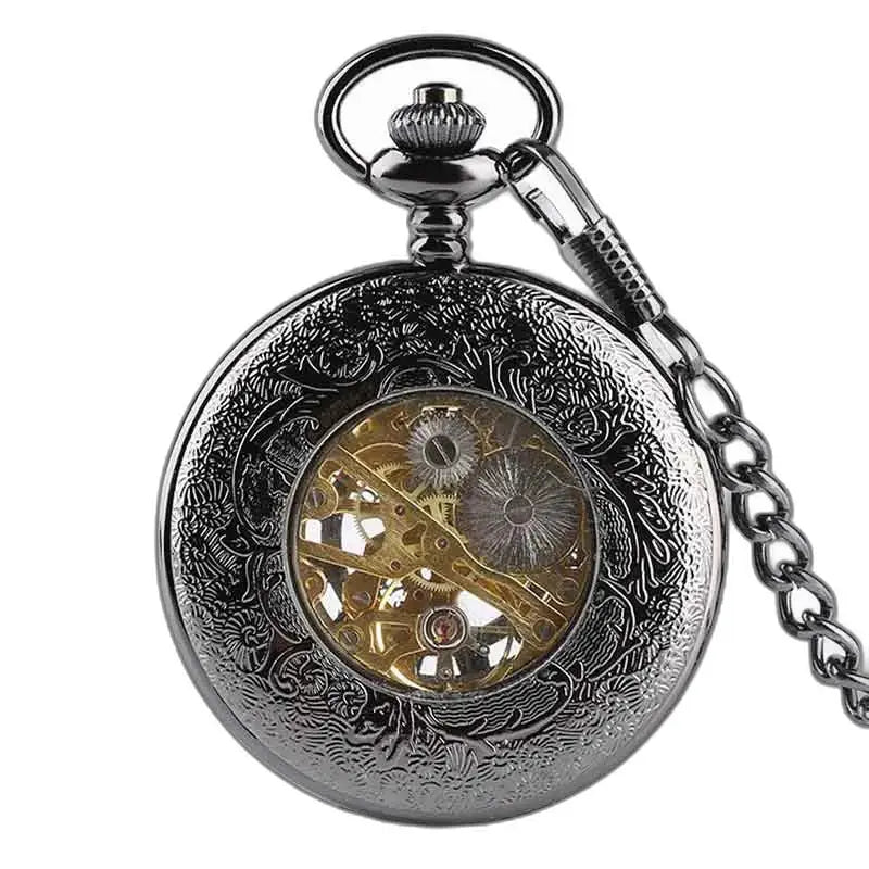 Steampunk Iridium Gotisch Design Zakhorloge met zichtbare tandwielen