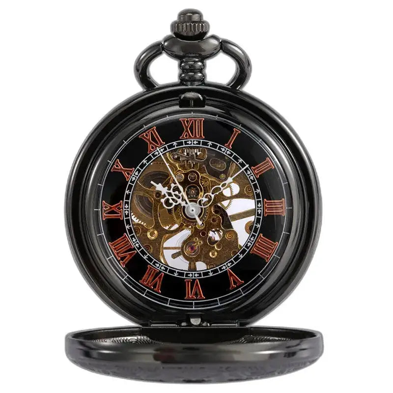 Steampunk Iridium zakhorloge met zichtbare uurwerken en gotisch ontwerp