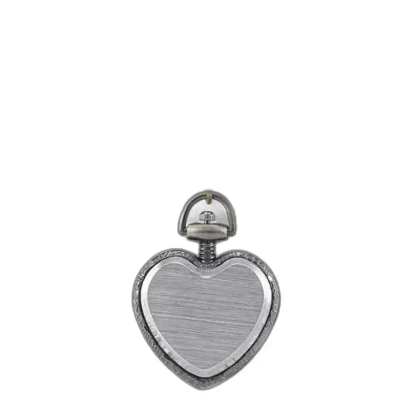 Hartvormige zilveren hanger, elegant dameshorloge met hartvormige lange ketting
