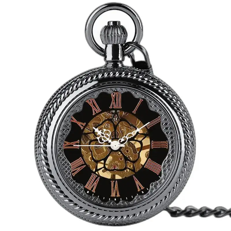 Steampunk Fob-horloge, chique analoog display met ingewikkeld zilverkleurig ontwerp