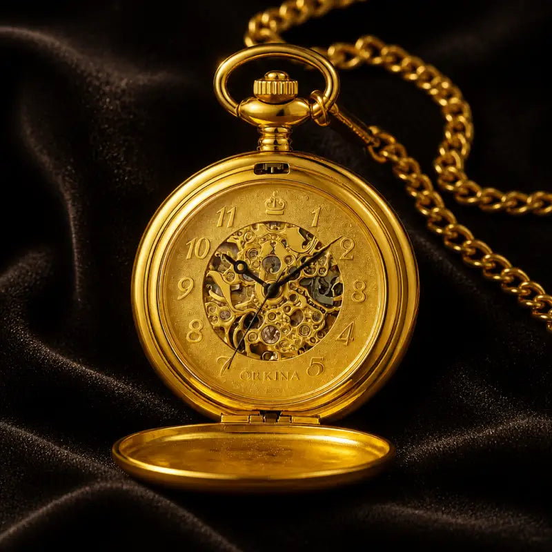 Luxe mechanisch zakhorloge met klepglas - Univers Gousset