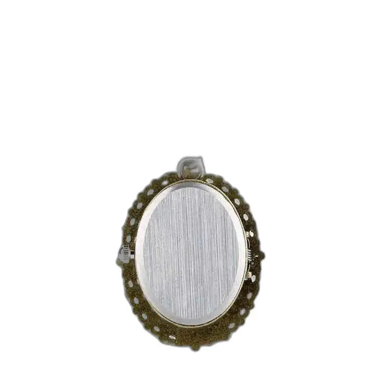 Kitty Kitten hanger met horlogeketting Brons en ovaal metalen medaillon