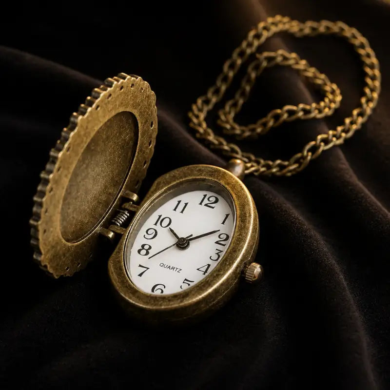 Vintage bronzen zakhorloge met kathanger - Univers Gousset