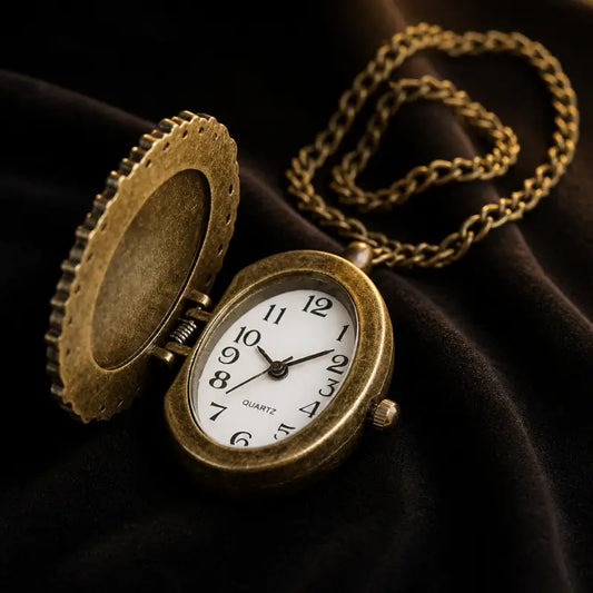 Vintage bronzen zakhorloge met kathanger - Univers Gousset